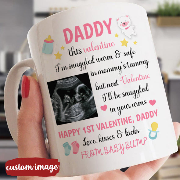 Personalized Gift For Future Daddy Happy 1st Valentine's Mugs - MC - TT1801225 2