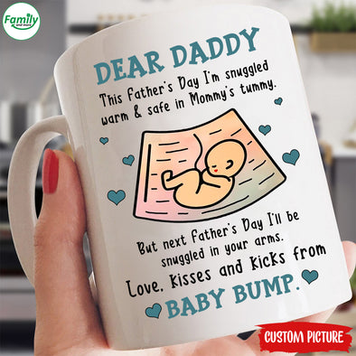 Dear Daddy Kisses And Kicks from Baby Bump-nk Mugs
