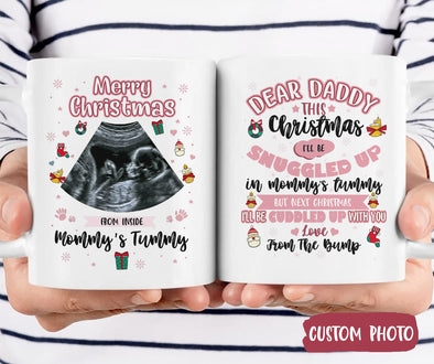 Personalized Gift For Future Daddy Merry Christmas From Inside Mommy's Tummy Mugs -  PP - TT 1211219 1