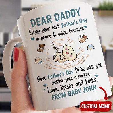 Gift For Future Daddy Love, Kisses And Kicks Mugs - PP - TT2104222 4
