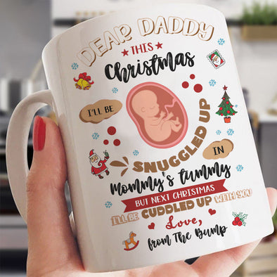 Gift For Future Daddy This Christmas I'll Be Snuggle Up In Mommy's Tummy  Mugs - NT - TT2810213 2