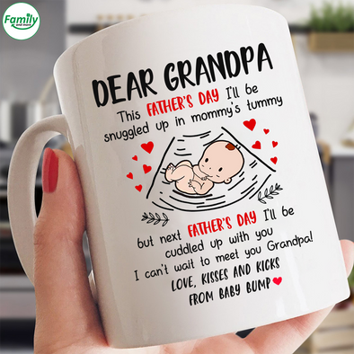 Dear Grandpa I can't wait to meet you Grandpa-nk Mugs