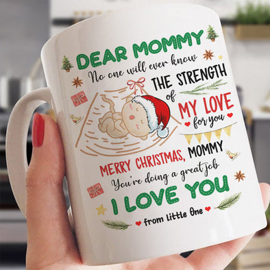 Gift For Future Mommy Merry Christmas No One Will Ever Know The Strength Of My Love For You Mugs - PP - TT0911214 2
