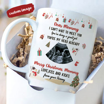 Personalized Gift For Future Mommy Can't Wait To Meet You Merry Christmas   Mugs  - MC - TT2311212 2