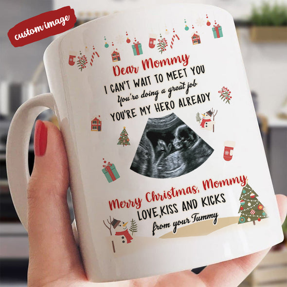 Personalized Gift For Future Mommy Can't Wait To Meet You Merry Christmas   Mugs  - MC - TT2311212 2