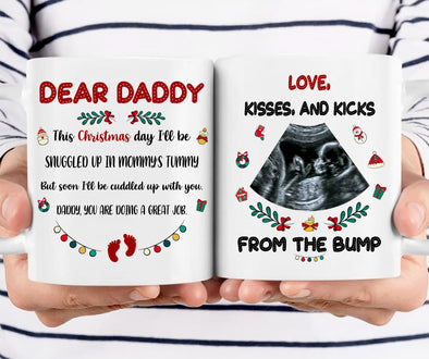 Personalized Gift For Daddy Merry Christmas You Are Doing A Great Job From The Bump Mugs - NT - TT291020212 1