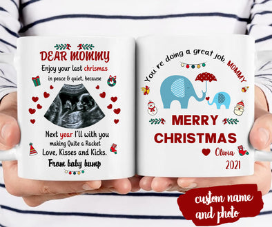 Personalized Gift For Future Mommy You're Doing A Great Job Merry Christmas Mugs - PP - TT0411218