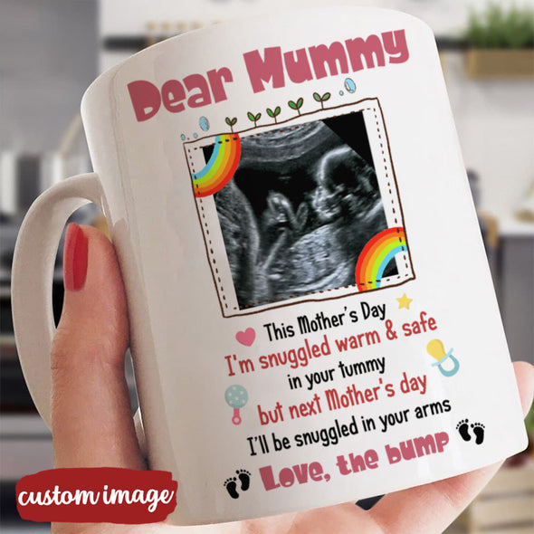 Personalized Gift For Future Mummy Next Mother's Day I'll Be Snuggled In Your Arms Mugs - MC - TT15022222 2