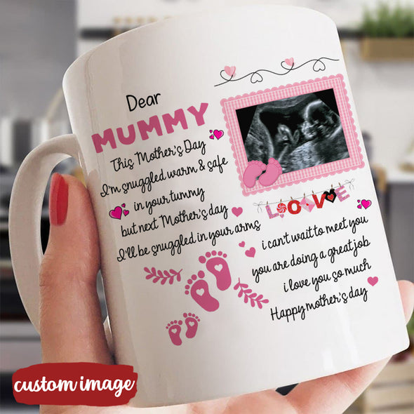 Personalized Gift For Future Mummy This Mother's Day I'm Snuggled Warm & Safe In Your Tummy Mugs - MC - TT2601225