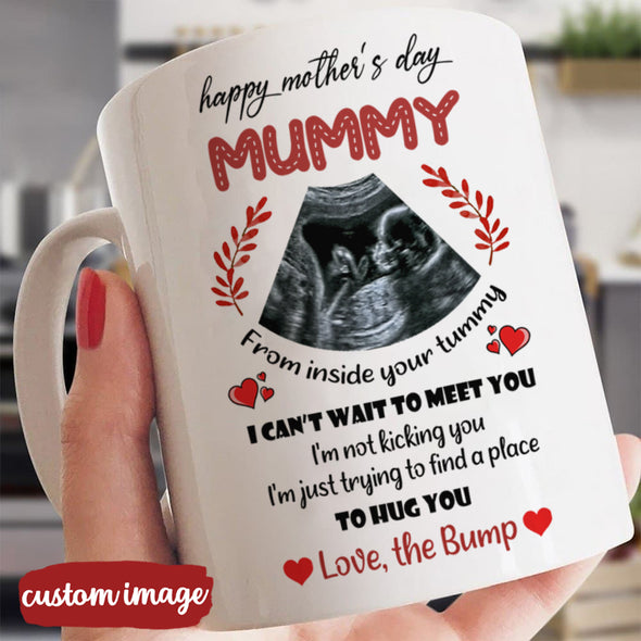 Personalized Gift For Future Mummy I'm Not Kicking You I'm Just Trying To Find A  Place To Hug You Mugs - MC - TT08022222 2