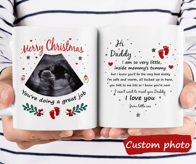 Personalized Gift For Future Daddy I Am So Very Little Inside Mommy's Tummy  Mugs - PP - TT1011214 1