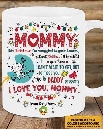 Personalized Gift For Future Mommy I Can't Wait To Get Out To Meet You And Daddy Properly Mugs -  pp - TA2810211