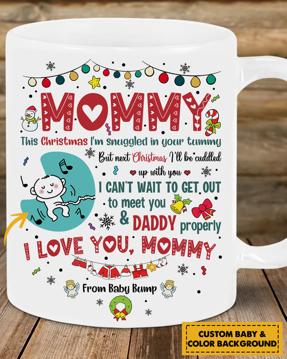 Personalized Gift For Future Mommy I Can't Wait To Get Out To Meet You And Daddy Properly Mugs -  pp - TA2810211