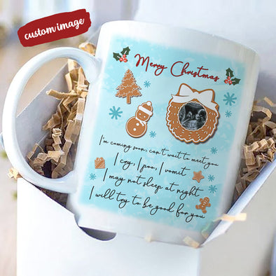 Personalized Gift For Future Daddy And Mommy Merry Christmas I'm Coming Soon Can't Wait To Meet You Mugs  - MC - TT2311216 1