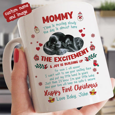 Personalized Gift For Future Mommy Happy First Christmas Mugs - MC - TT1911214 2