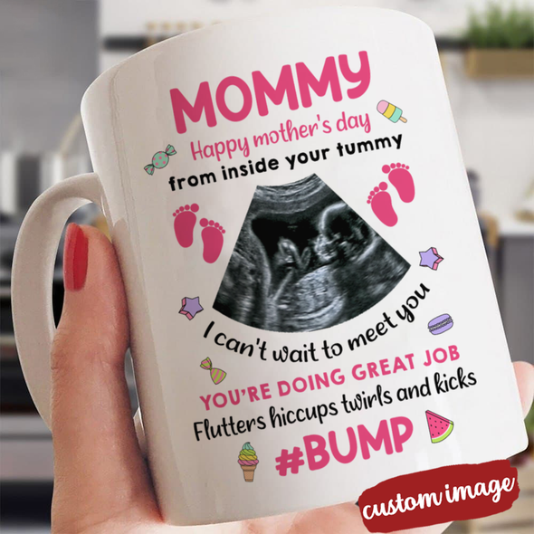 Personalized Gift For Future Mommy Happy Mother's Day From Inside Your Tummy Mugs - MC - TT2103222 2