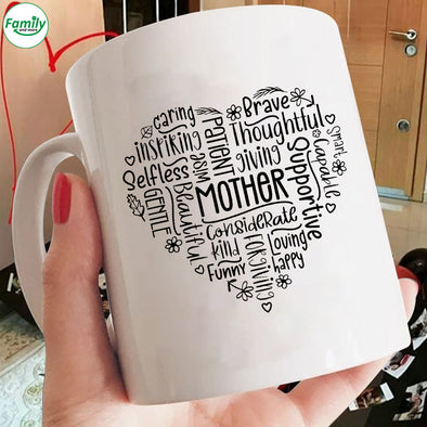 Happy Mother's Day Heart quotes Mugs