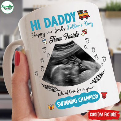 Hi Daddy lots of love from your swimming champion-nk Mug