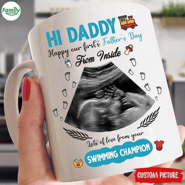 Hi Daddy lots of love from your swimming champion-nk Mug