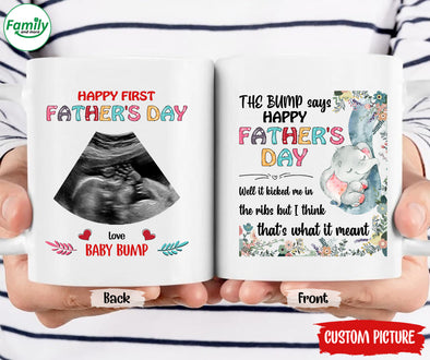 The bump says Happy Father's Day-nk Mug