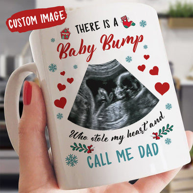 Personalized Gift For Future Daddy There Is A Baby Bump Who Stole My Heart And Call Me Dad Mugs - MC - TT1611219 1