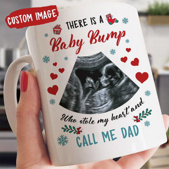 Personalized Gift For Future Daddy There Is A Baby Bump Who Stole My Heart And Call Me Dad Mugs - MC - TT1611219 1