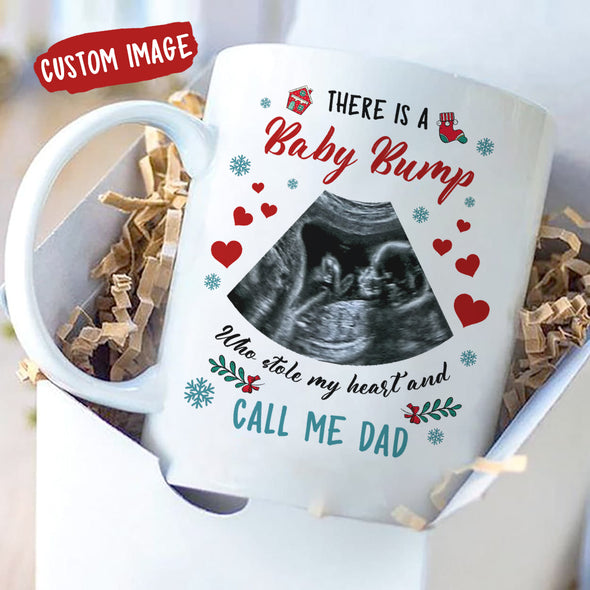 Personalized Gift For Future Daddy There Is A Baby Bump Who Stole My Heart And Call Me Dad Mugs - MC - TT1611219 1