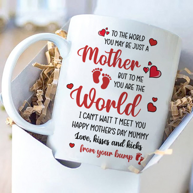 Gift For Future Mummy Love, Kisses And Kicks From Your Bump Mugs - MC - TT21022223