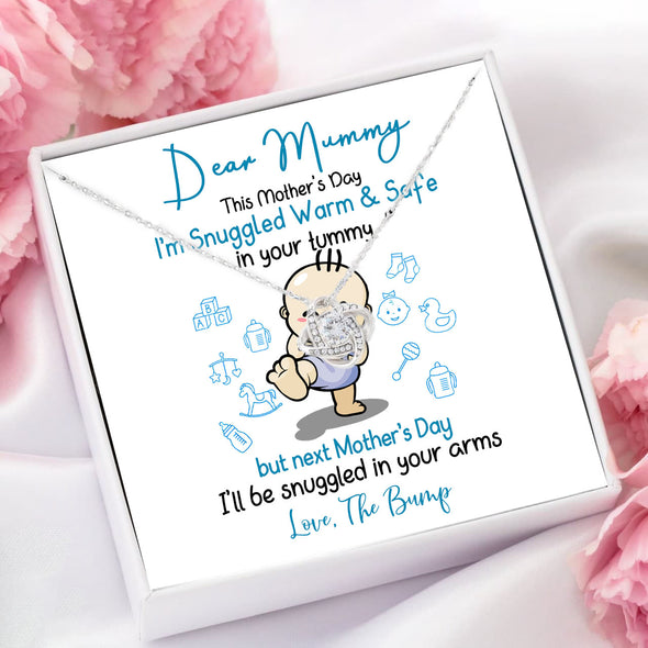Gift For Mummy This Mother's Day I'll Be Snuggled Up In Your Belly Necklace - PP - LT2801222