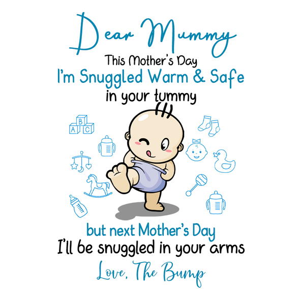 Gift For Mummy This Mother's Day I'll Be Snuggled Up In Your Belly Necklace - PP - LT2801222