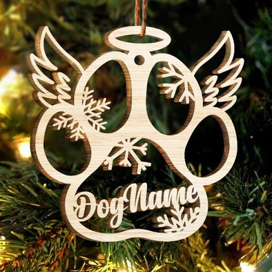 Personalized Wooden Paw Ornament