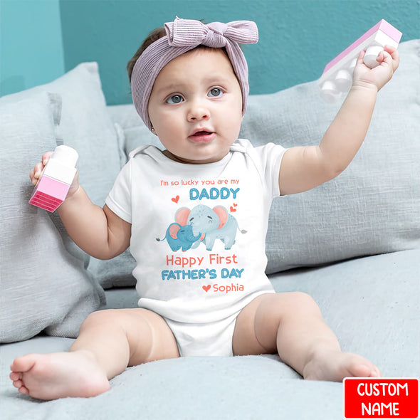 Gift For Daddy I'm So Lucky You're My Daddy Baby Onesie - PP - LT1005222