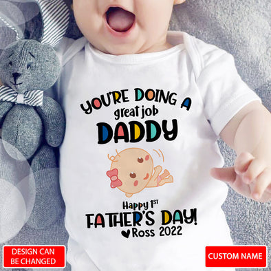 Gift For Daddy Happy 1st Father's Day Baby Onesie - PP - LT1105224