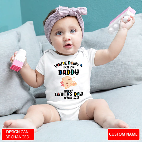 Gift For Daddy Happy 1st Father's Day Baby Onesie - PP - LT1105224