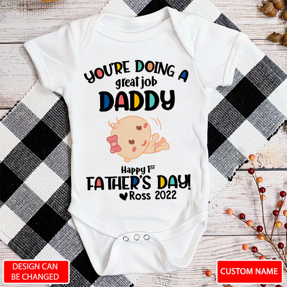 Gift For Daddy Happy 1st Father's Day Baby Onesie - PP - LT1105224