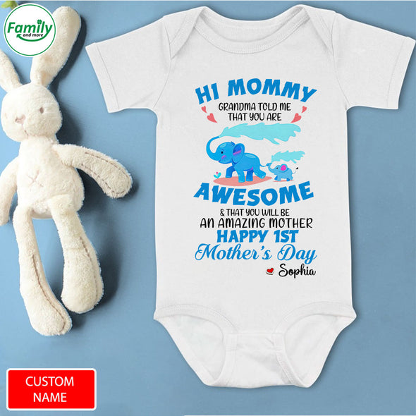Gift For Mommy Grandma Told Me You Are Awesome Baby Onesie - AD - LT0604224