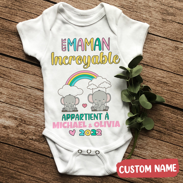 Gift For Mommy Cette Maman Incroyable Baby Onesie - AD - TT2903225 2