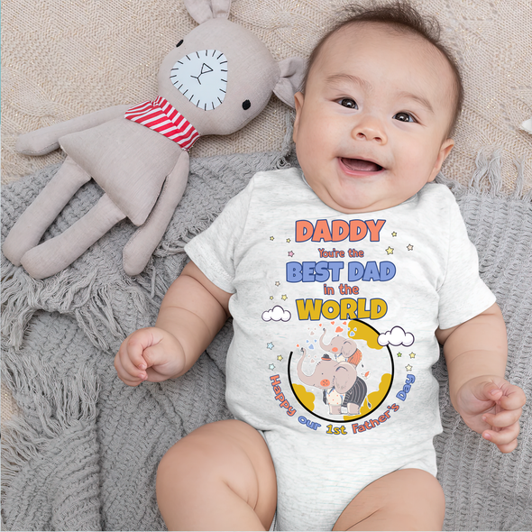 Gift For Daddy You're The Best Dad In The World  Baby Onesie - MC - 11705221
