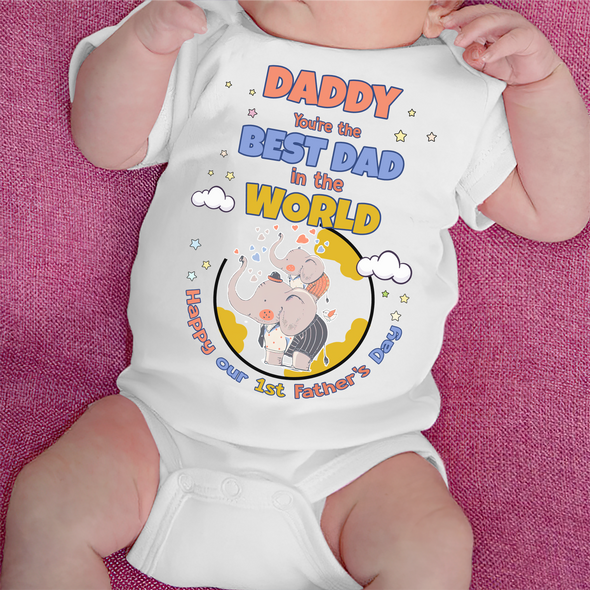 Gift For Daddy You're The Best Dad In The World  Baby Onesie - MC - 11705221