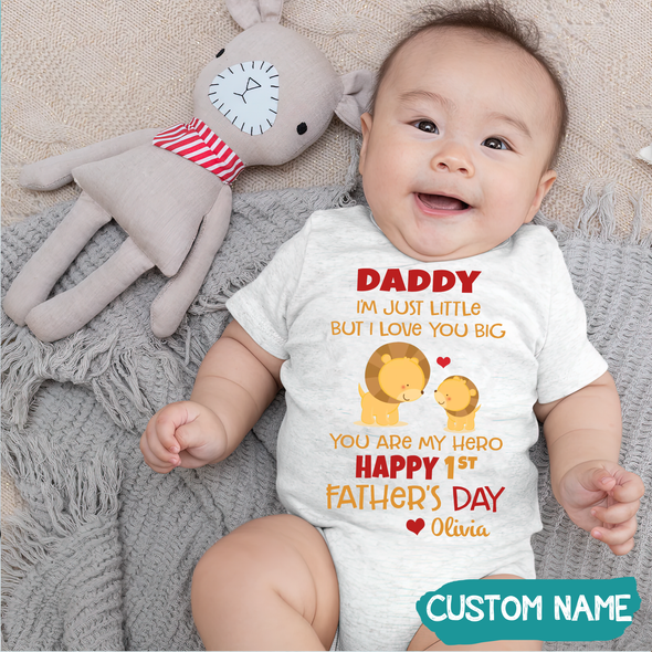 Gift For Daddy I'm Just Little But I Love You Big Baby Onesie - JD - TT1405226