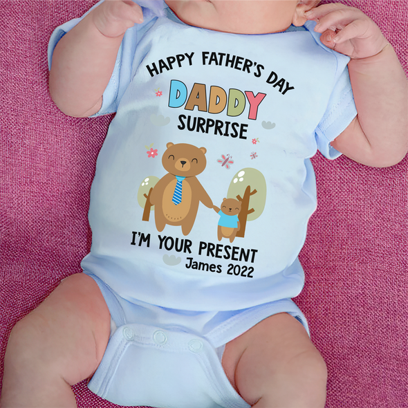 Gift For Daddy Surprise, I'm Your Present Baby Onesie - JD - TT1005221