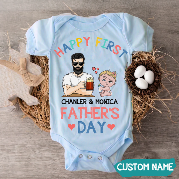 Gift For Daddy Happy First Father's Day Baby Onesie - MC - TT0605224
