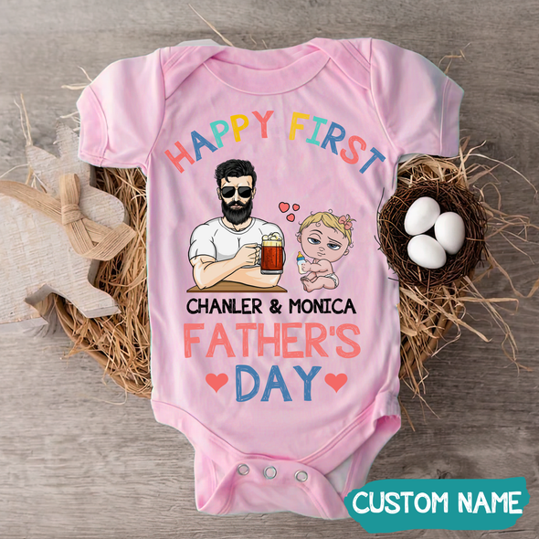 Gift For Daddy Happy First Father's Day Baby Onesie - MC - TT0605224