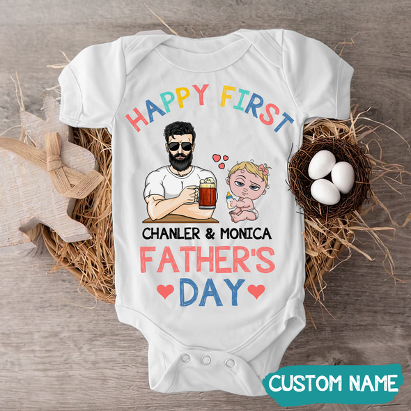 Gift For Daddy Happy First Father's Day Baby Onesie - MC - TT0605224