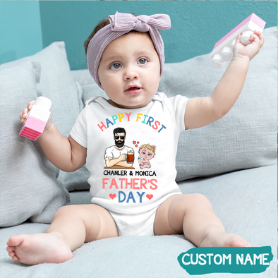 Gift For Daddy Happy First Father's Day Baby Onesie - MC - TT0605224