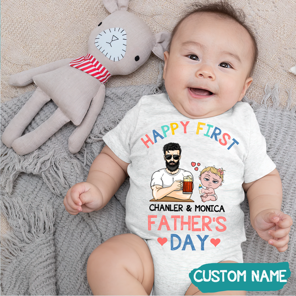 Gift For Daddy Happy First Father's Day Baby Onesie - MC - TT0605224