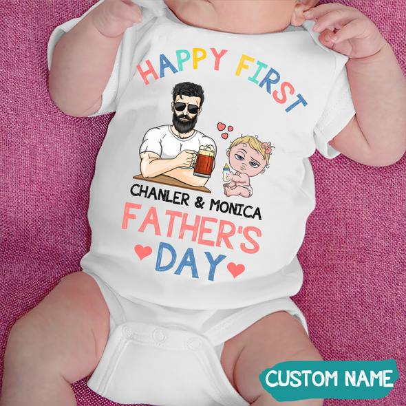 Gift For Daddy Happy First Father's Day Baby Onesie - MC - TT0605224