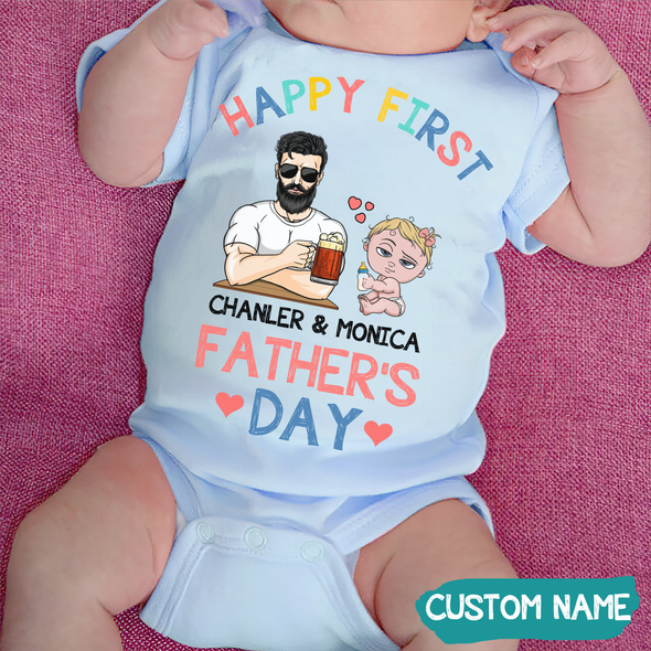 Gift For Daddy Happy First Father's Day Baby Onesie - MC - TT0605224