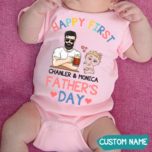 Gift For Daddy Happy First Father's Day Baby Onesie - MC - TT0605224