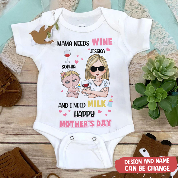Gift For Mommy Happy Mother's Day Baby Onesie - AD - TT1